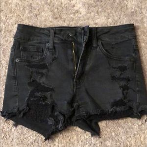 American Eagle Black High Waisted Shorts